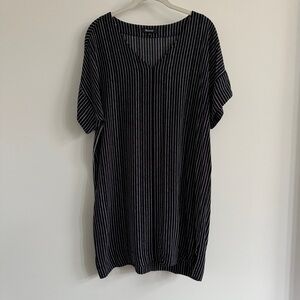 Madewell Novel Striped Dress Black White V-Neck